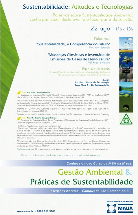 Palestra Sustentabilidade: Atitude e Tecnologias - 22/agosto/2009